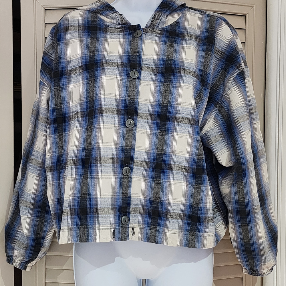 Byer California Blue and Black Plaid Shirt